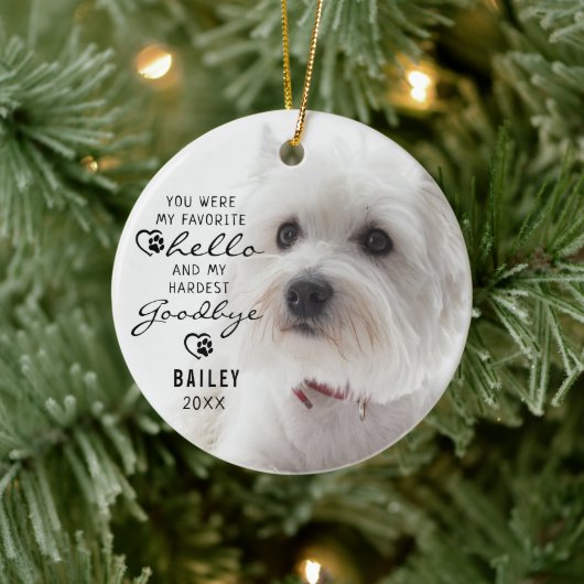 Décoration En Céramique Dog Pet Loss Memorial Photo Quote Keepsake (Arbre)