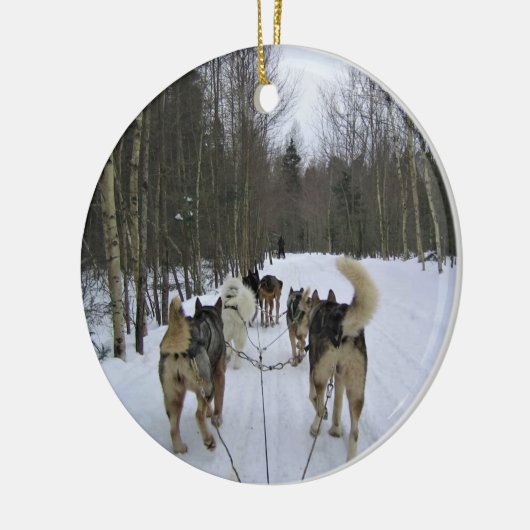 Décoration En Céramique Dog Sledding à Québec, Canada (Gauche)