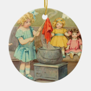 Décoration En Céramique Dolly Lave fille Vintage Jouer Poupées mignonne
