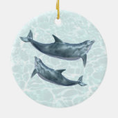 Décoration En Céramique Dolphin Pair First Married Christmas (Dos)