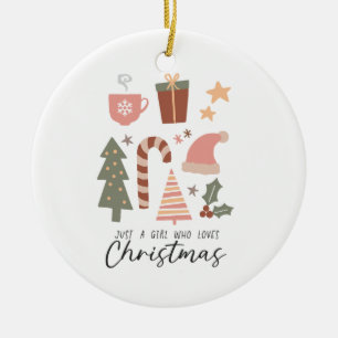 Décoration En Céramique Don De Noël Juste Une Fille Qui Aime Noël