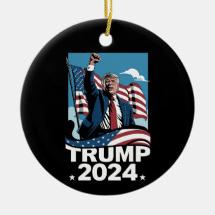 Décoration En Céramique Donald Trump 2024 Élection américaine Drapeau amér