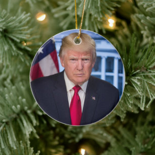 DÉCORATION EN CÉRAMIQUE DONALD TRUMP HANDSOME PORTRAIT NOËL ORNAMENT