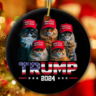 Décoration En Céramique Donald Trump sécurise à nouveau les chats Casquett