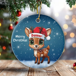 Décoration En Céramique Donner Reindeer Graphique Mignon et Fantaisiste🦌 