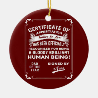 Décoration En Céramique Dons De Fils De Père Certificat Père En Droit