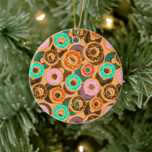 Décoration En Céramique Donuts avec Motif d'arrosage