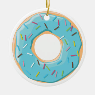 Décoration En Céramique Donuts rose bleu et motif chocolat morceaux