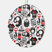Décoration En Céramique Doodles Whimsical Black et Red Monster (Gauche)