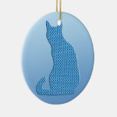 Décoration En Céramique Dotty Chat - tons bleu (Droite)