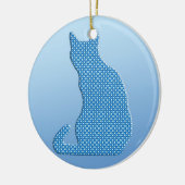 Décoration En Céramique Dotty Chat - tons bleu (Gauche)