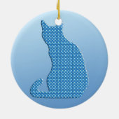 Décoration En Céramique Dotty Chat - tons bleu (Dos)