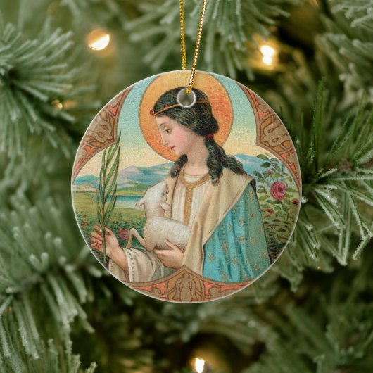 Décoration En Céramique Double image St. Agnes de Rome (BK 006) (Arbre)