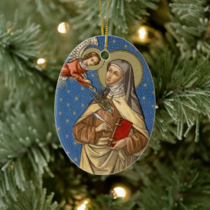 Décoration En Céramique Double Image Ste. Thérèse d'Avila (SAU 28) Ovale