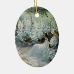 Décoration En Céramique Douce Solitude par Frank Bramley, Art Vintage