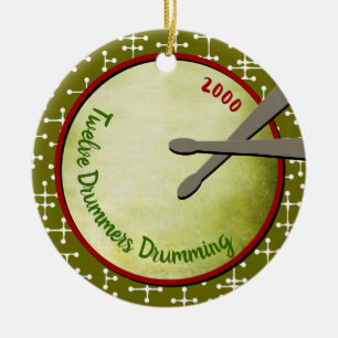 Décoration En Céramique Douze tambours - année personnalisée