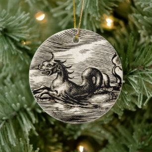 Décoration En Céramique Dragon de mer du 16ème siècle Carte du monde