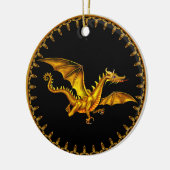 Décoration En Céramique dragon d'or sur le noir (Gauche)