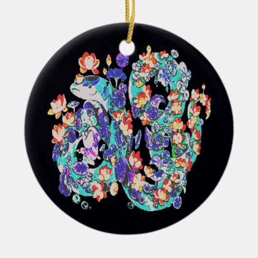 Décoration En Céramique dragon floral (Devant)