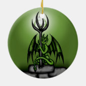 Décoration En Céramique dragon vert (Dos)