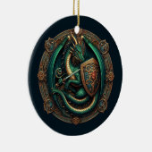 Décoration En Céramique Dragon vert avec épée (Droite)