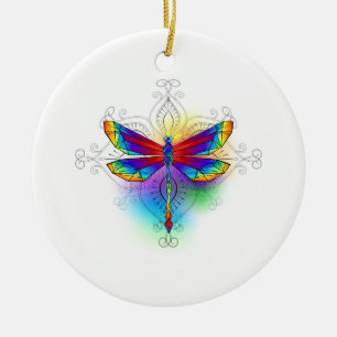 Décoration En Céramique Dragonfly en arc-en-ciel