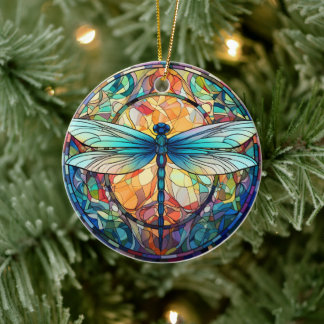 Décoration En Céramique Dragonfly Verre tendu Céramique Décor Arbre