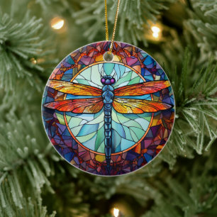Décoration En Céramique Dragonfly Verre tendu Céramique Décor Arbre