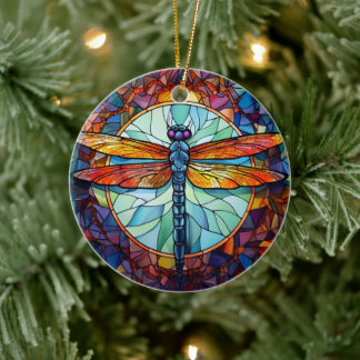 Décoration En Céramique Dragonfly Verre tendu Céramique Décor Arbre