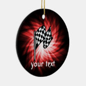 Décoration En Céramique Drapeau À damiers ; rouge (Droite)