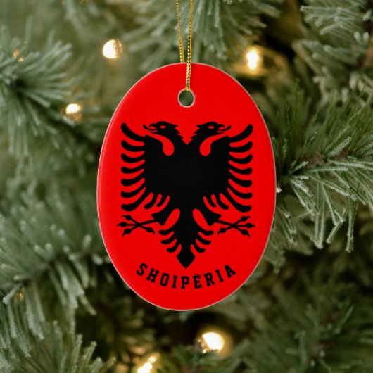Décoration En Céramique Drapeau Albanie (Arbre)