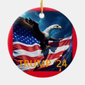 Décoration En Céramique Drapeau américain Aigle TRUMP 2024 (Dos)
