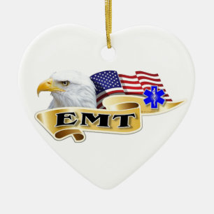 Décoration En Céramique Drapeau américain d'Eagle de fierté d'EMT