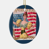 Décoration En Céramique Drapeau américain Lady Liberty Independence (Droite)