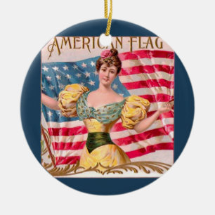 Décoration En Céramique Drapeau américain Lady Liberty Independence