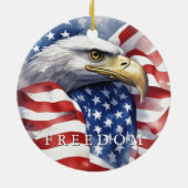 Décoration En Céramique Drapeau américain Liberté Aigle Motivationnel Insp (Dos)