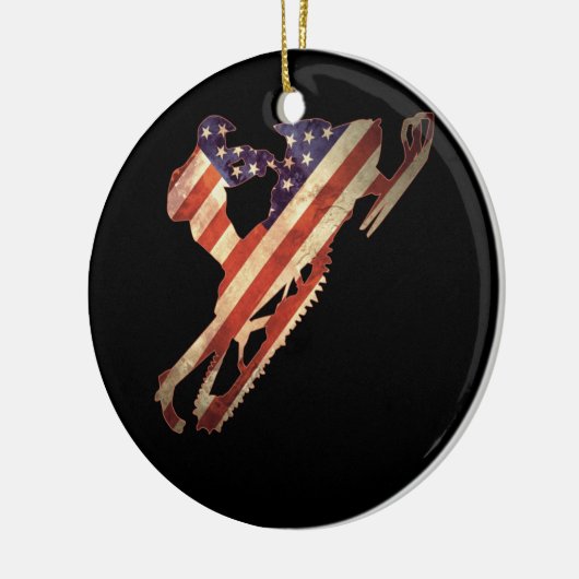 Décoration En Céramique Drapeau américain Motoneige hiver Motoneige (Gauche)