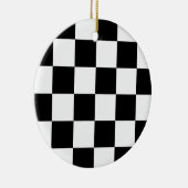 Décoration En Céramique Drapeau Checkered noir et blanc d'emballage (Droite)