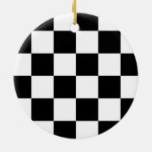 Décoration En Céramique Drapeau Checkered noir et blanc d'emballage (Dos)