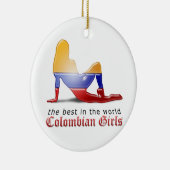 Décoration En Céramique Drapeau colombien de silhouette de fille (Droite)