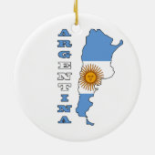 Décoration En Céramique Drapeau dans la carte de l'Argentine (Dos)