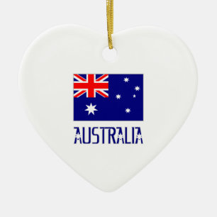 Décoration En Céramique Drapeau d'Australie & Mot