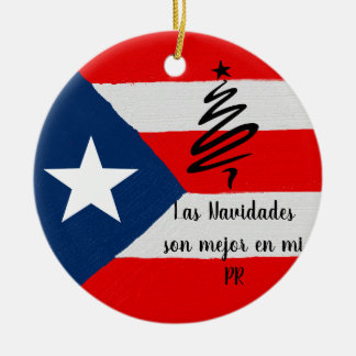 Décoration En Céramique Drapeau de Boricua Porto Rico Noël