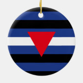 Décoration En Céramique Drapeau de fierté cuir queer (Dos)