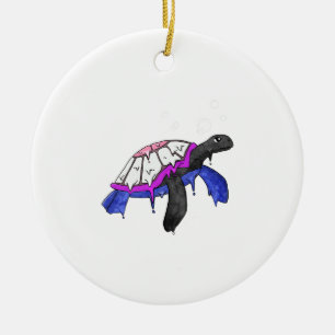 Décoration En Céramique Drapeau de fierté fluide en matière de genre Tortu