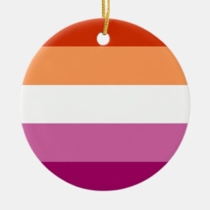 Décoration En Céramique Drapeau de fierté lesbienne (5 bandes)