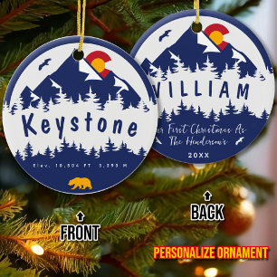 Décoration En Céramique Drapeau de Keystone Colorado Randonnée de ski de m