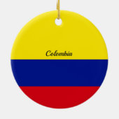 Décoration En Céramique Drapeau de la Colombie, étiqueté (Dos)