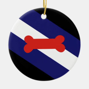 Décoration En Céramique Drapeau de la fierté de jeu de chiot