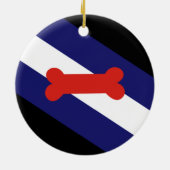 Décoration En Céramique Drapeau de la fierté de jeu de chiot (Dos)